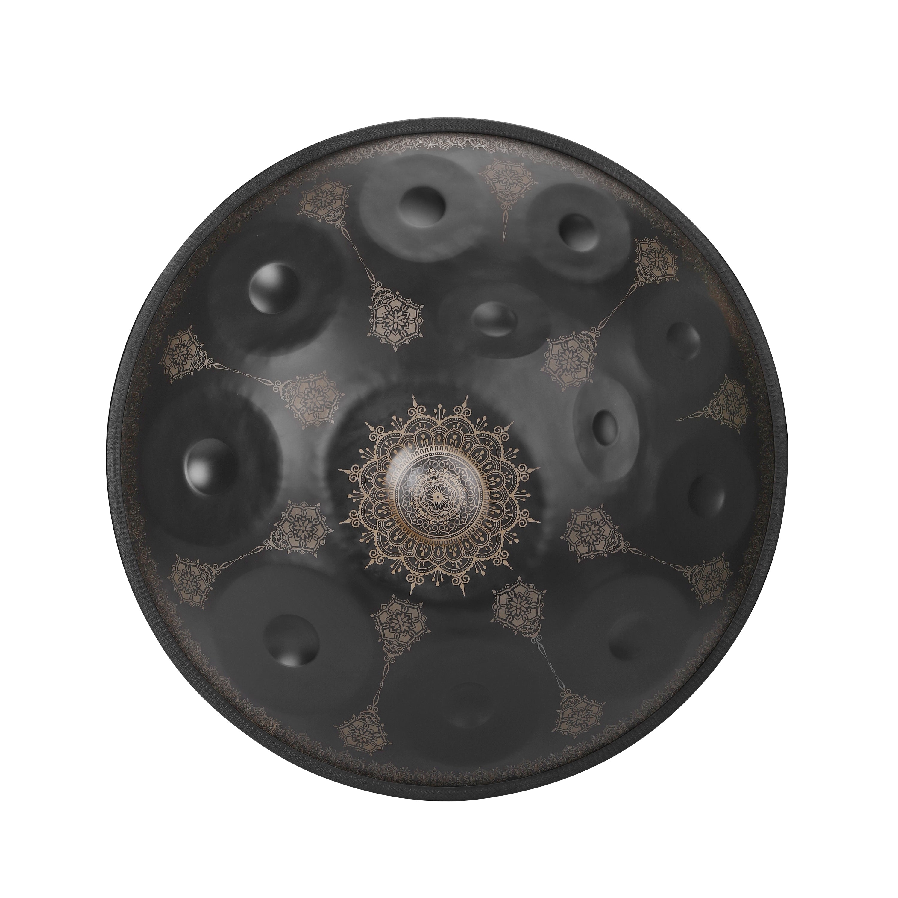 Black patterned handpan