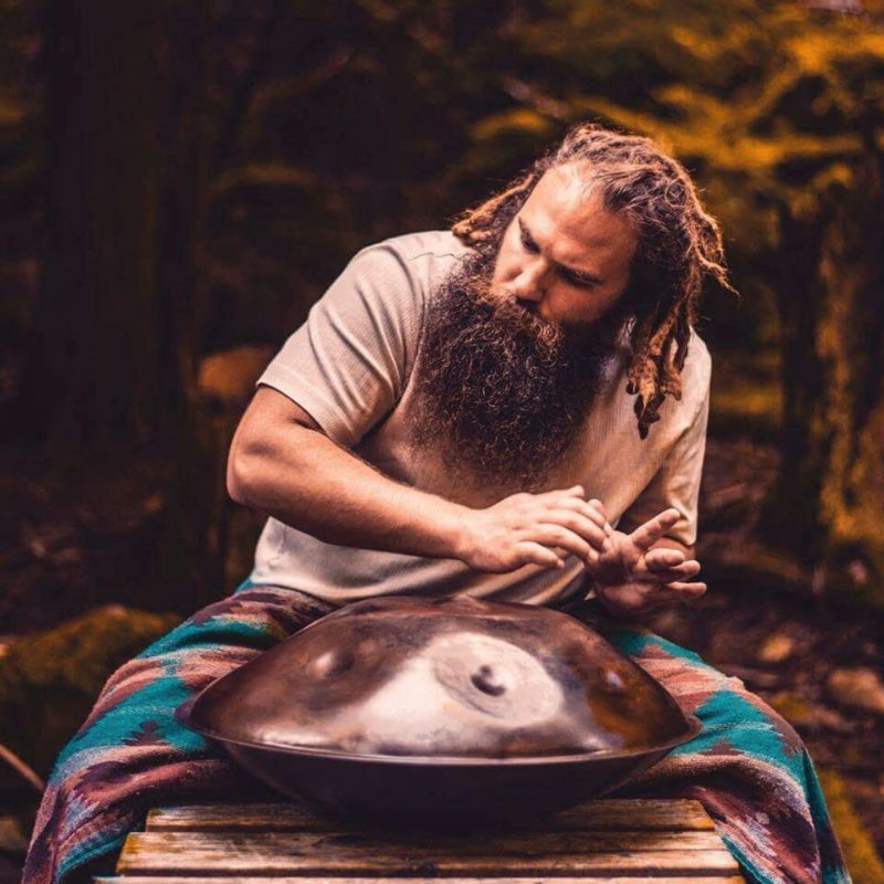 Ethereal in E performing live with handpan, famous American handpan musician