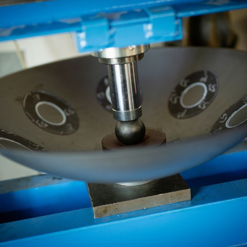 Handpan being crafted during the production process