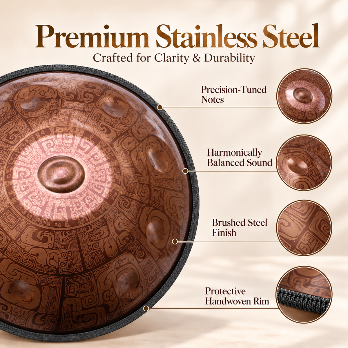 Cosmos Pyramid Handpan - 9/10/12 Notes D Minor Gift Set