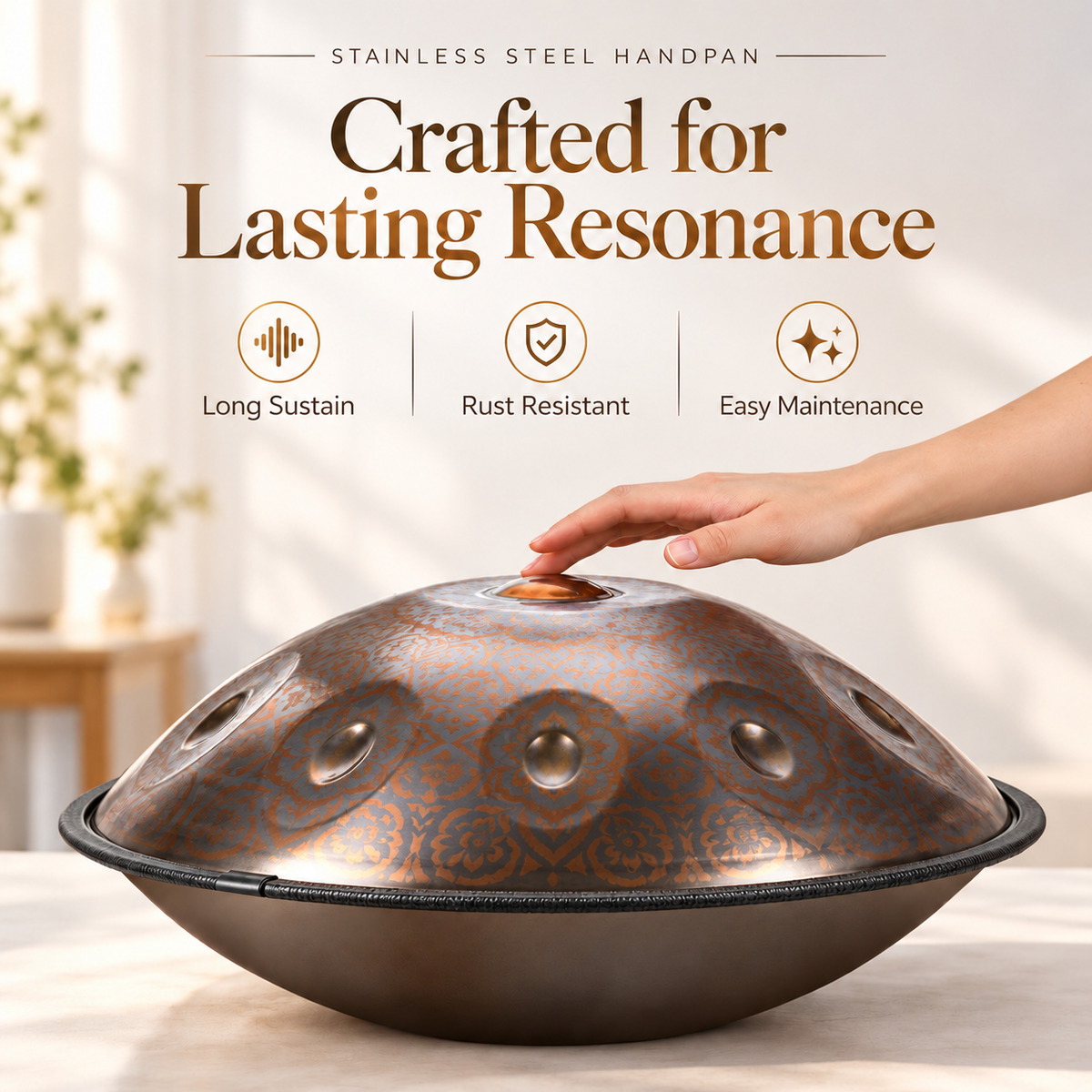 Cosmos Handpan - Gerbera, 9/10/12 Notes en Ré Mineur - Ensemble Cadeau Tambourin
