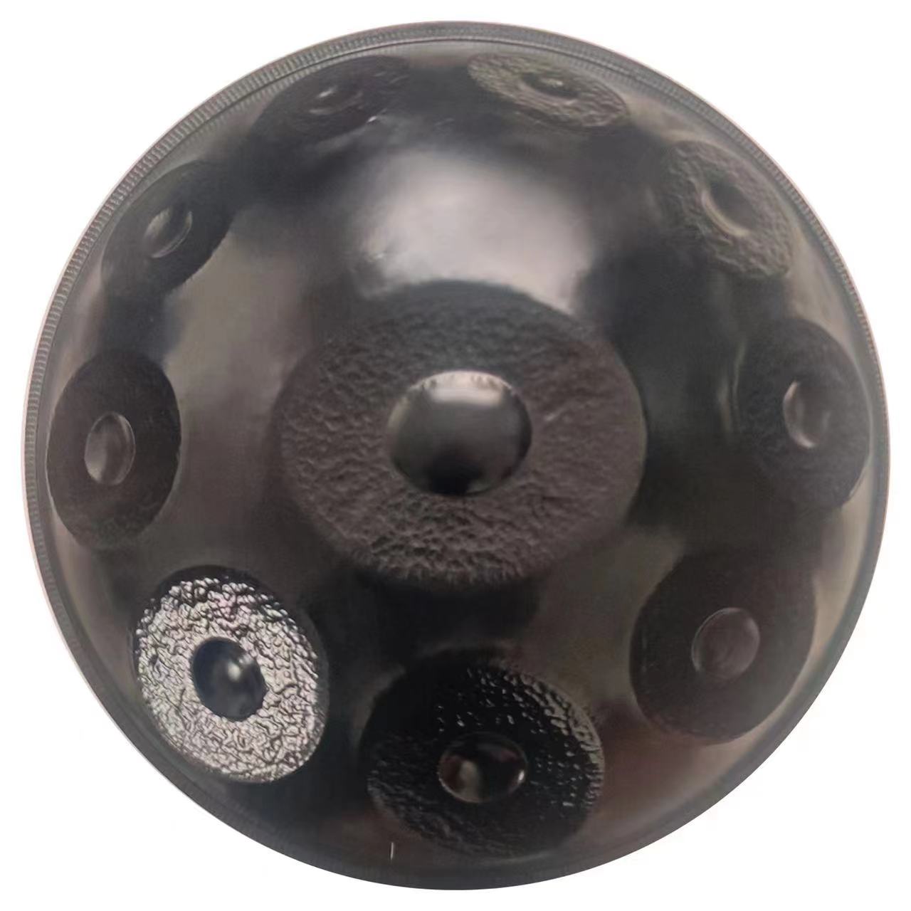Handpan drum with a matte Black hand-forged finish