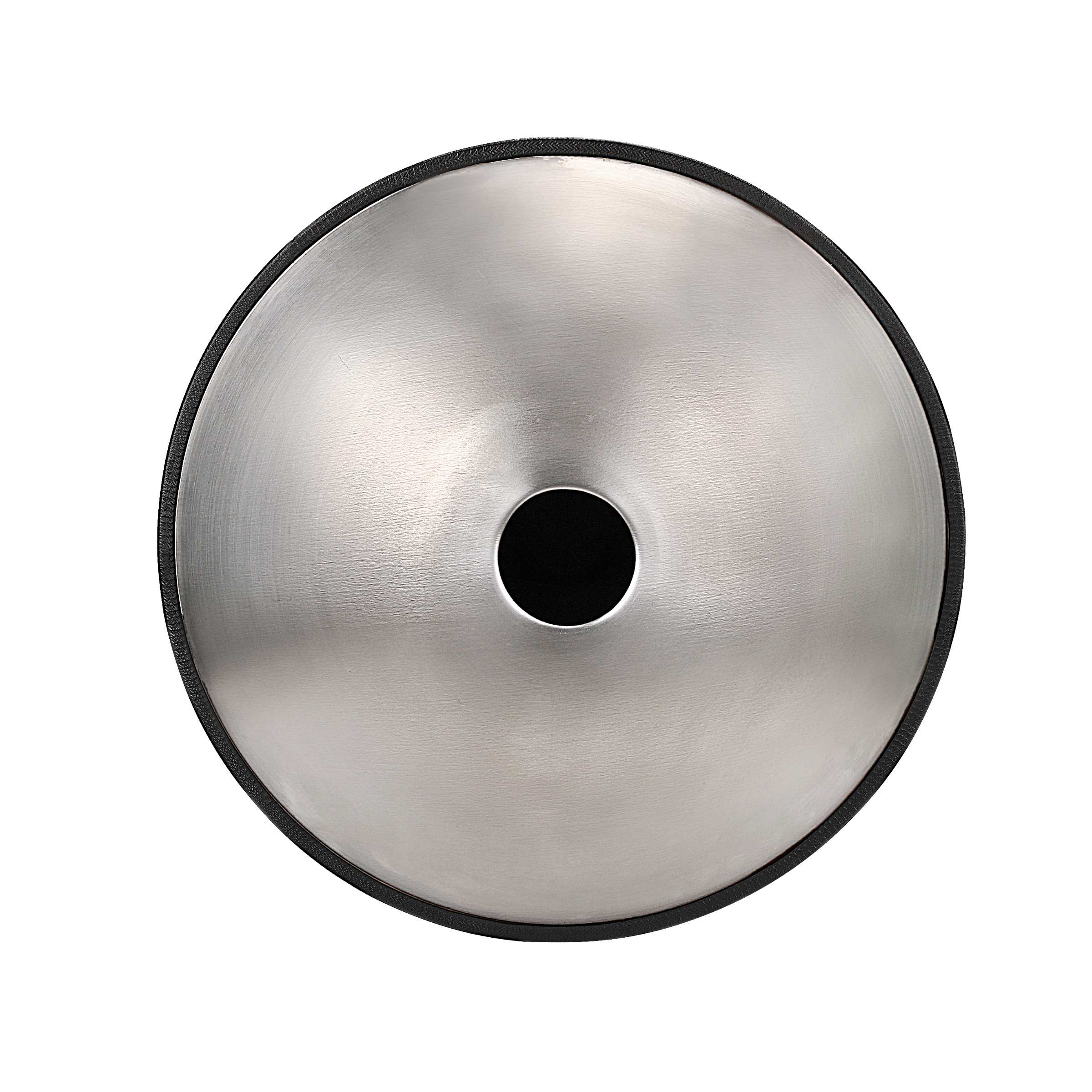 Handpan with a Silver metallic sheen and artistic floral craftsmanship