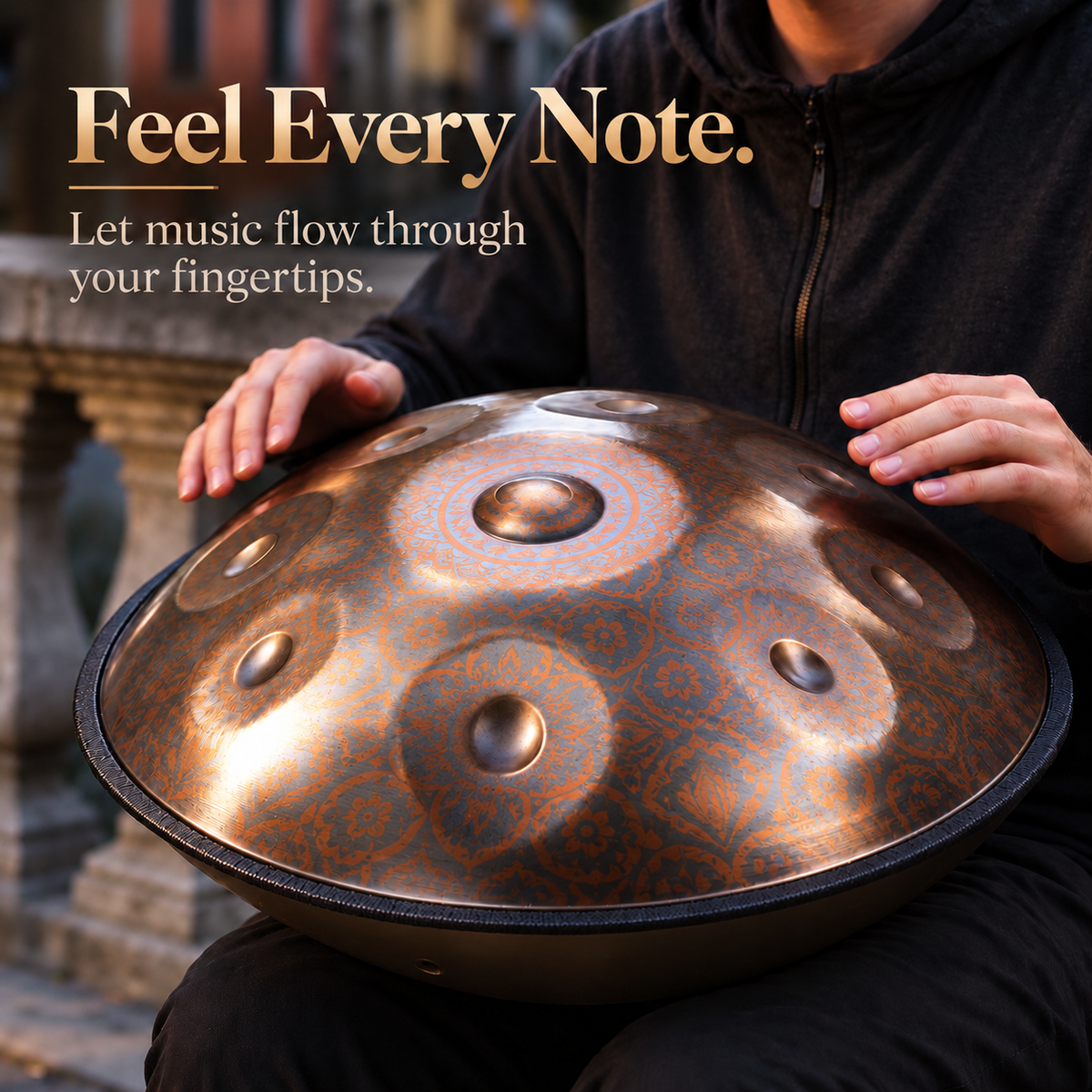 Cosmos Handpan - Gerbera, 9/10/12 Notes en Ré Mineur - Ensemble Cadeau Tambourin