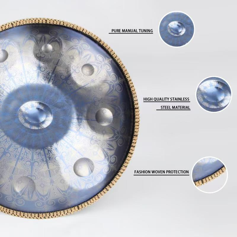 Cosmos handpan - Oberon Pulse handpan pan drum 9/10/12 Notes - product view 1