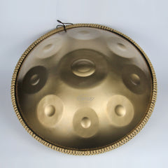 Cosmos Handpan - Double-Sided 17-Notes in D Minor - Tambourine Golden Elegance Gift Set
