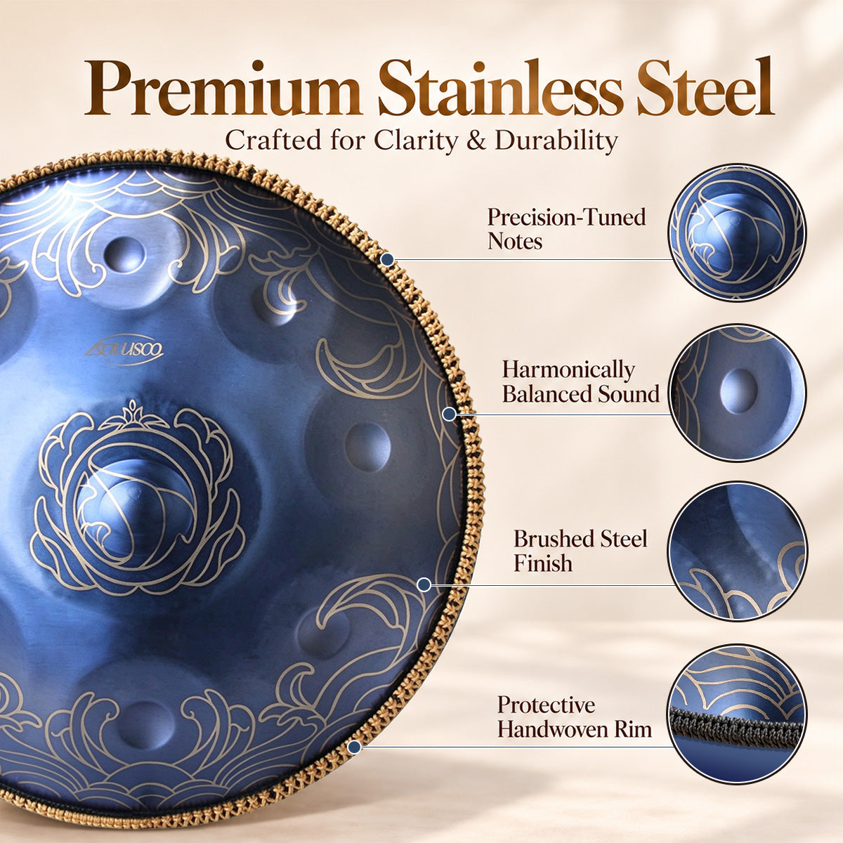 Cosmoshandpan Handpan Drum - Dolwave | Handpan pour la Méditation et le Yoga
