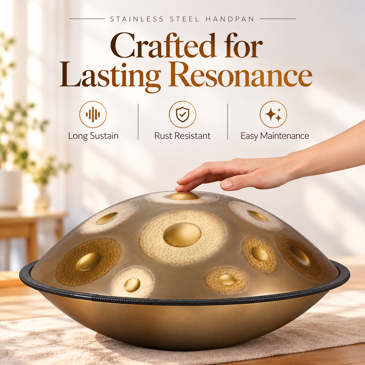 Cosmos Hand-Pounded Handpan - 9/10/12 Notes D Minor Gift Set