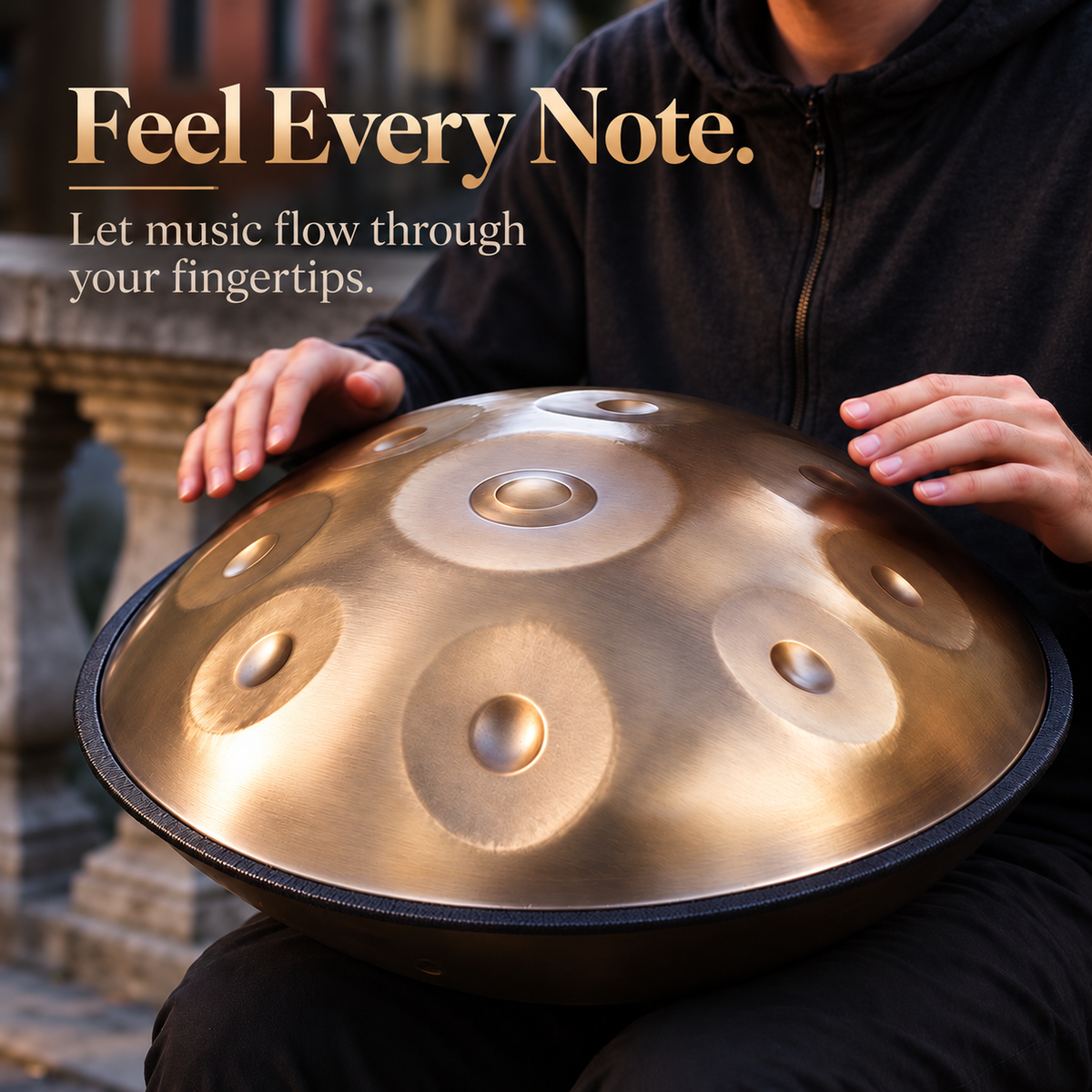 Handpan instrument in stunning Golden color
