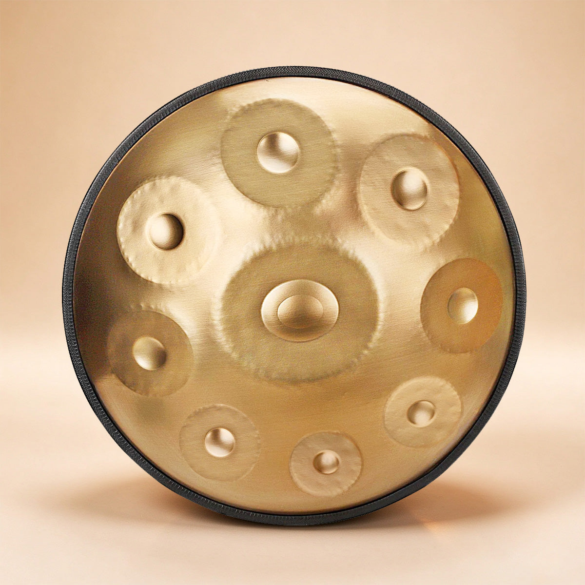 Golden handpan with a modern design