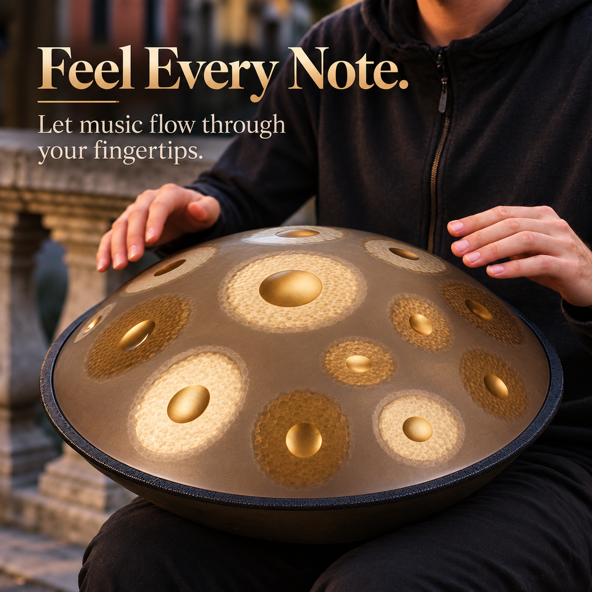 Cosmos Hand-Pounded Handpan - 9/10/12 Notes D Minor Gift Set